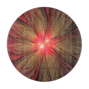 Blume des roten Fraktals Schneidebrett