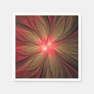 Blume des roten Fraktals Serviette