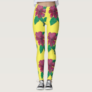 Blume des roten Hibiskus Leggings