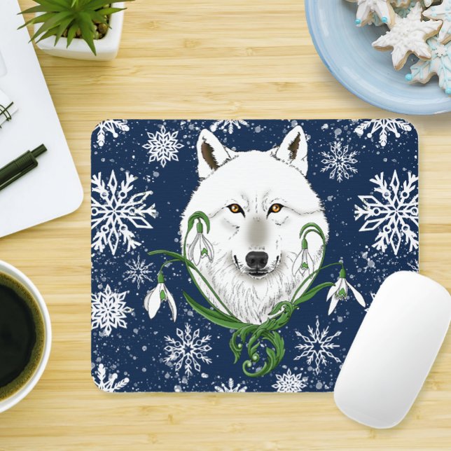 Blume des Schneefalls der Weißen Arktis Mousepad (Von Creator hochgeladen)