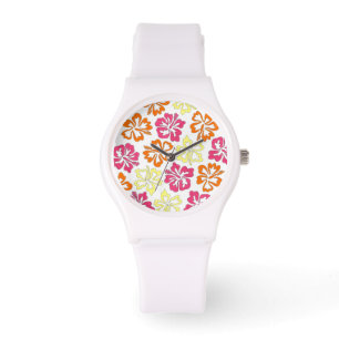 Blume des tropischen hawaiianischen Hibiskus Armbanduhr
