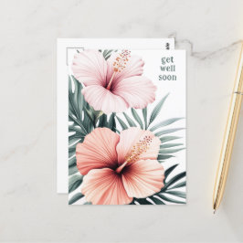 Blume DES tropischen Hibiskus KOMMEN BALD GUT Postkarte