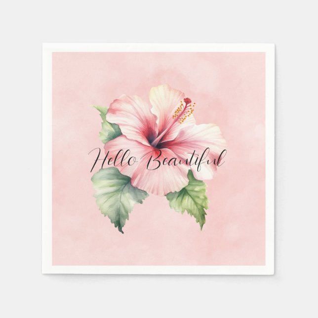 Blume des tropischen rosa Hibiskus Serviette (Vorderseite)