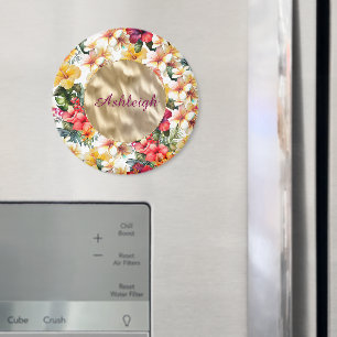 Blume des tropischen Rot-Gelb-Hibiskus Brautparty Magnet