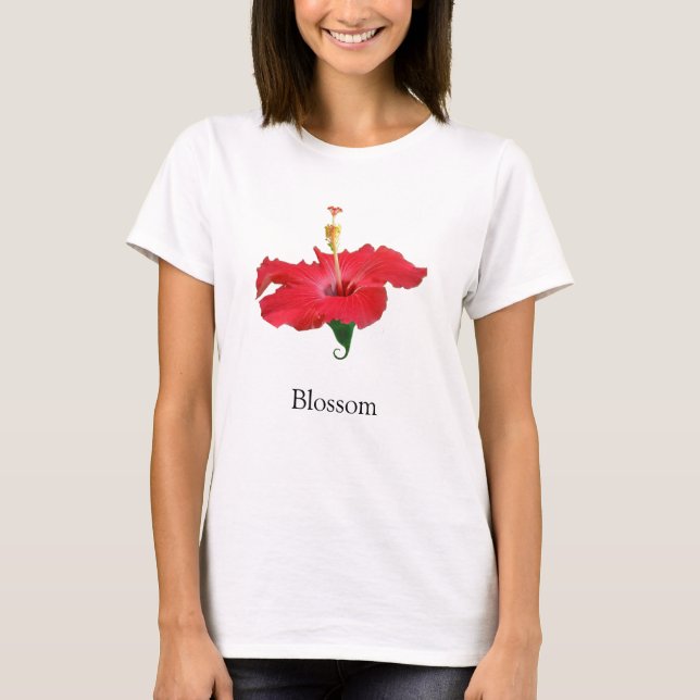 Blume des tropischen Roten Hibiskus T-Shirt (Vorderseite)