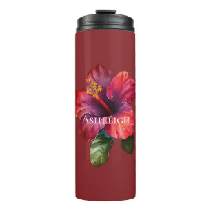 Blume des tropischen Roten Hibiskus Thermosbecher