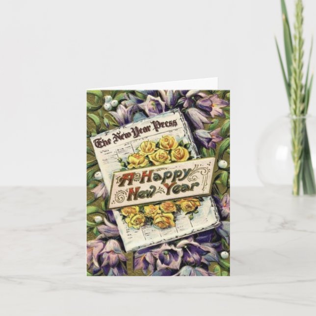 Blume des viktorianischen Zeitalters freuen sich ü Feiertagskarte (Vorderseite)