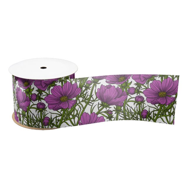 Blume des violetten Kosmos Satinband (Spule)