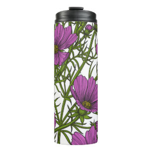 Blume des violetten Kosmos Thermosbecher