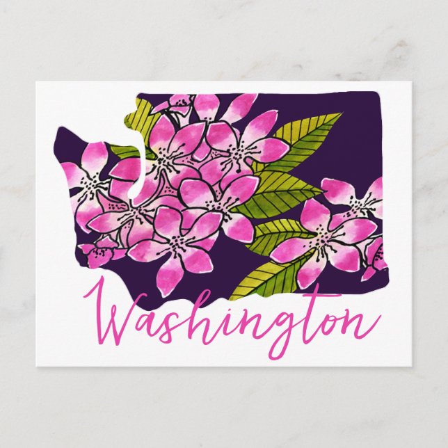 Blume des Washingtoner Staat Postkarte (Vorderseite)