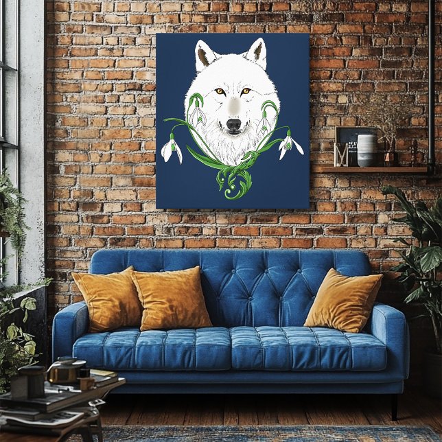 Blume des weißen arktischen Wolfs Snowdrop Leinwanddruck (Von Creator hochgeladen)