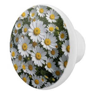 Blume des Weißen Feverts Keramikknauf