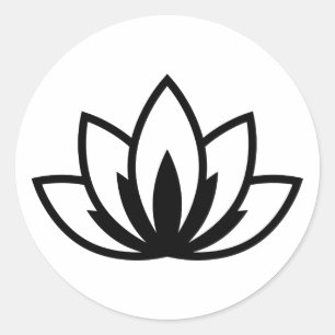 Blume des weißen Lotus - Symbol der klassischen Ru Runder Aufkleber