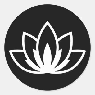Blume des weißen Lotus - Symbol der klassischen Ru Runder Aufkleber