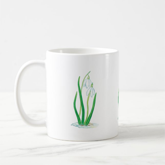 Blume des weißen Schneefalls Kaffeetasse (Links)