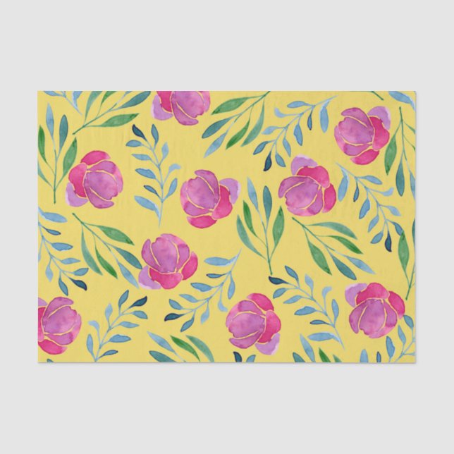 Blume (Design 15 Gelb/orange Serie) Seidenpapier (Vorderseite)