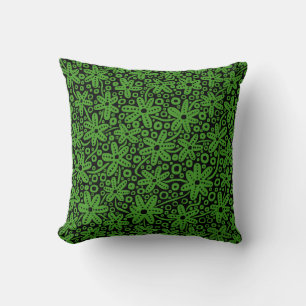 Blume Design - Avocado Green auf Black Kissen