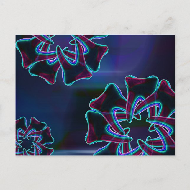 Blume Design Blue Dental Art Postkarte (Vorderseite)