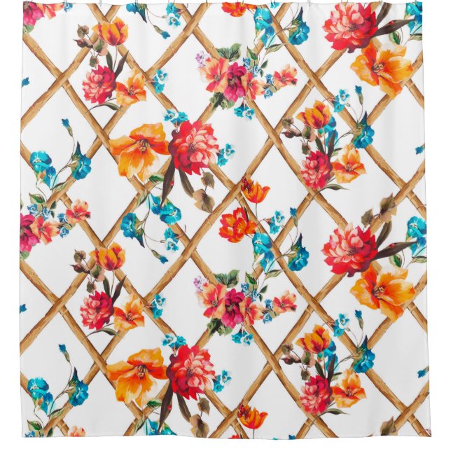 Blume Design Blume, Öl, Malerei, Duschvorhang (Vorderseite)