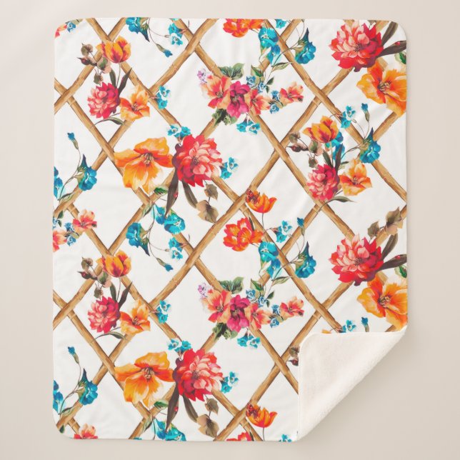 Blume Design Blume, Öl, Malerei, Sherpadecke (Vorderseite)