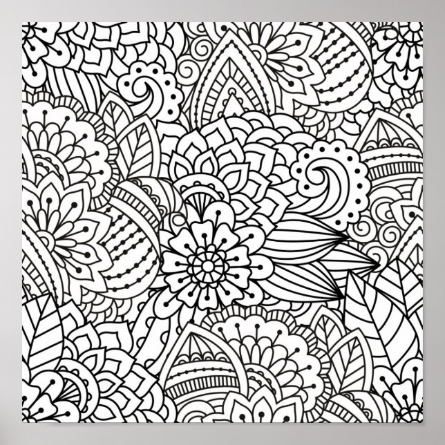 Blume Design Doodle 2 Poster (Vorne)