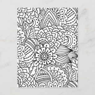 Blume Design Doodle Postkarte