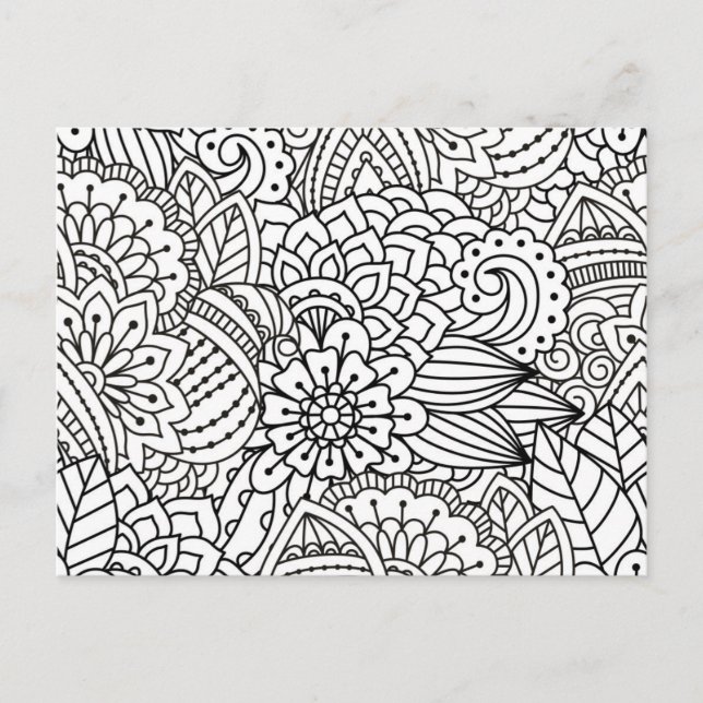 Blume Design Doodle Postkarte (Vorderseite)