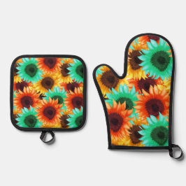 Blume Design Küche Pothalter Ofenhandschuh & Topflappen-Set