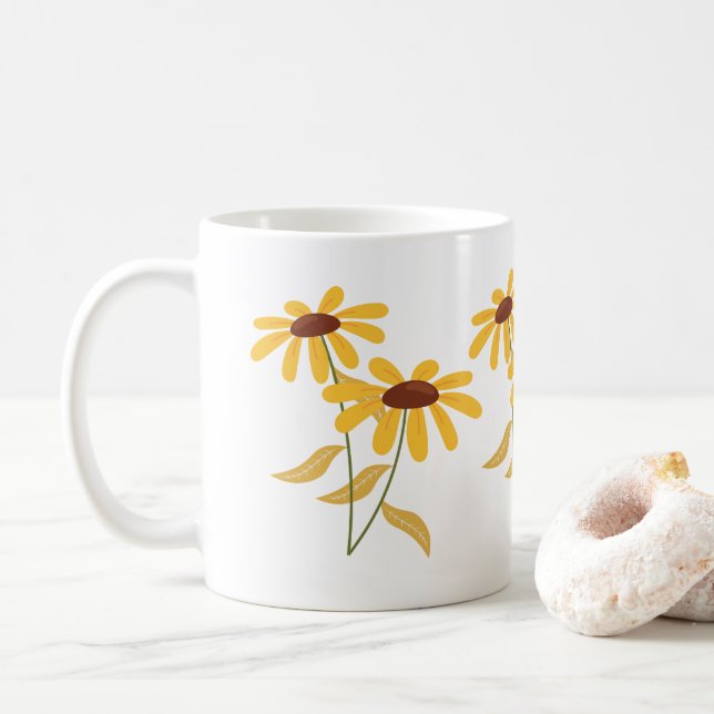 Blume Design Puzzle Kaffee Tasse (Mit Donut)