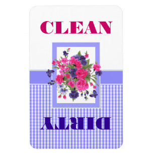 Blume Design Sauber oder Geschirrspüler Magnet