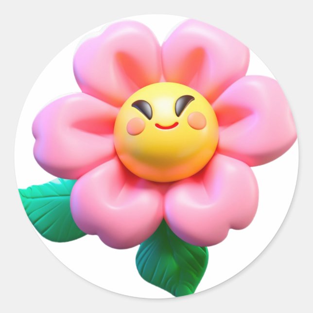 "Blume Design Stickers" Runder Aufkleber (Vorderseite)