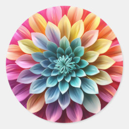 "Blume Design Stickers" Runder Aufkleber