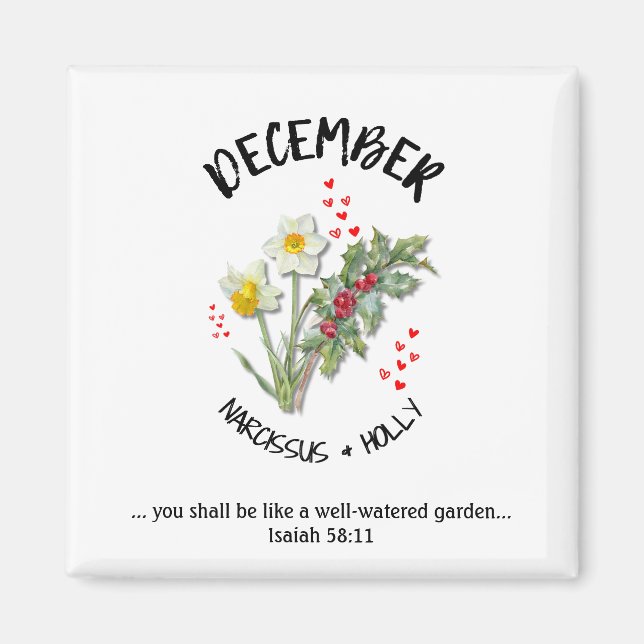 Blume Dezember Christlich Magnet (Vorne)