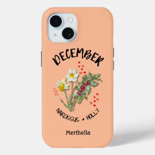Blume DEZEMBER Individuelle Name PEACH Case-Mate iPhone Hülle