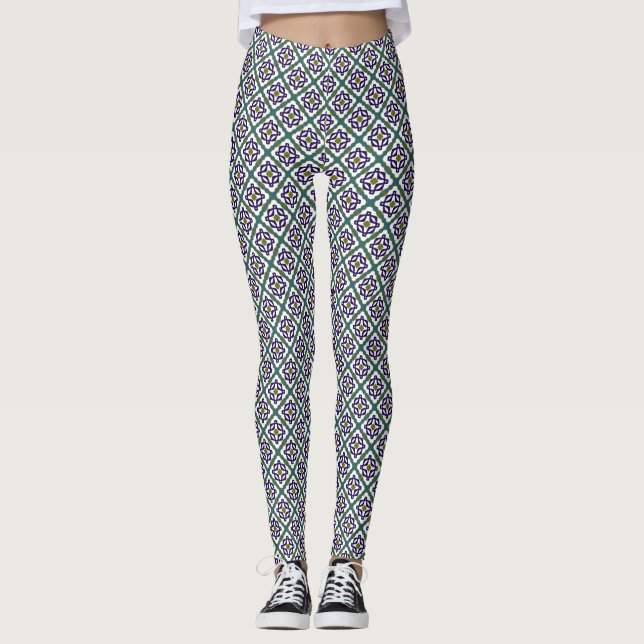 Blume Diamond Star Muster Leggings (Vorderseite)