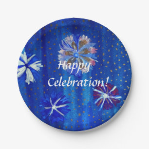 Blume, die Blue Custom Paper Teller 7 in Gezeichne