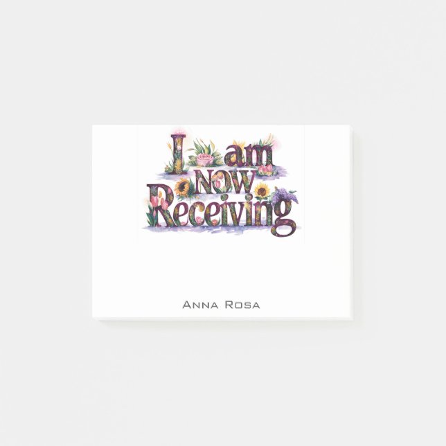 *~* Blume, DIE ICH JETZT ERHALTE AP85 Manifesting  Post-it Klebezettel (Vorderseite)