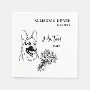 Blume, die ich tue, um deutsche Schäferhochzeit zu Serviette