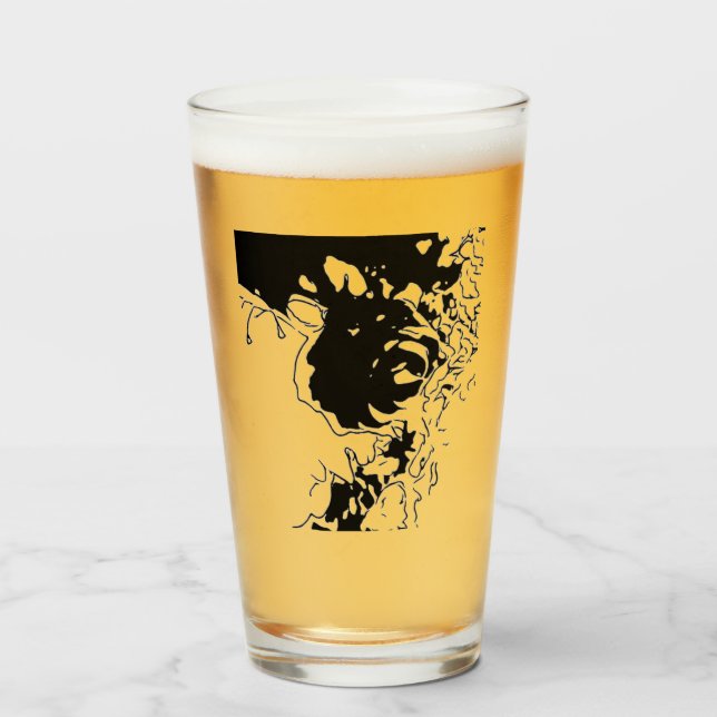 Blume Doodle Glas (Vorne (Gefüllt))