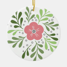 Blume Doodle Keramik Ornament