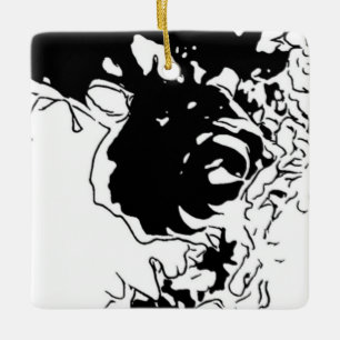 Blume Doodle Keramikornament