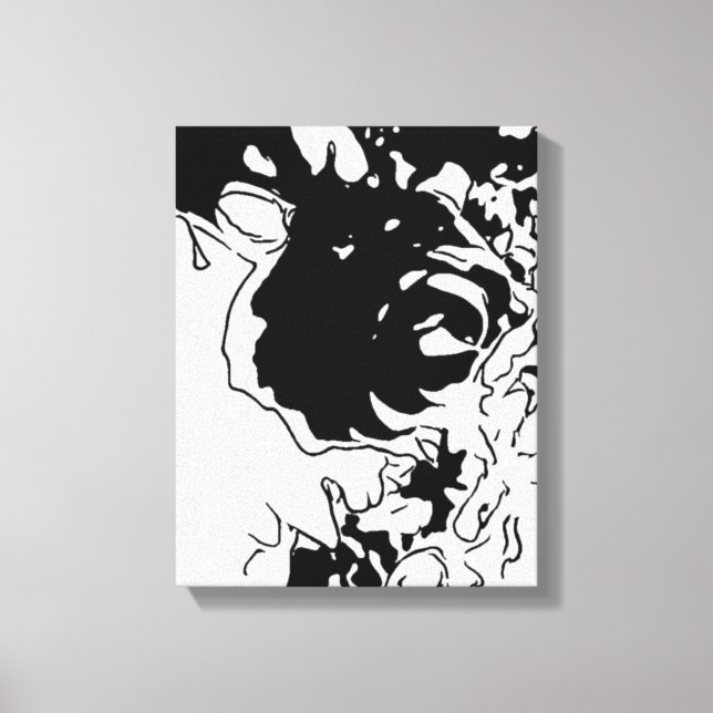 Blume Doodle Leinwanddruck (Vorderseite)