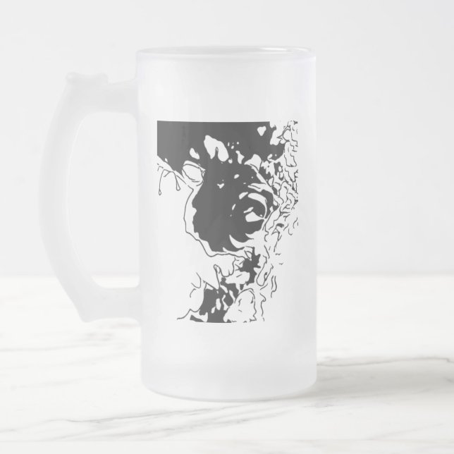 Blume Doodle Mattglas Bierglas (Links)