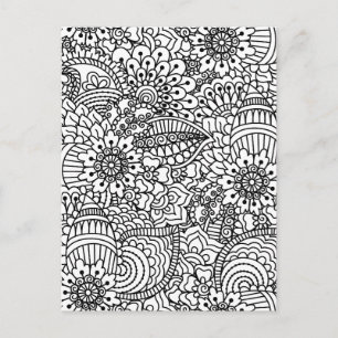 Blume Doodle Postkarte
