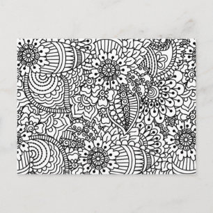 Blume Doodle Postkarte