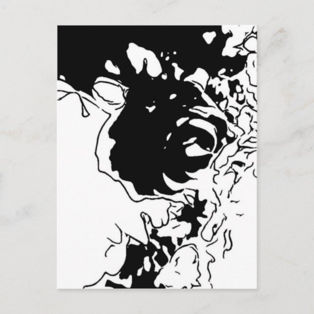 Blume Doodle Postkarte (Vorderseite)