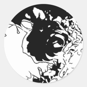 Blume Doodle Runder Aufkleber