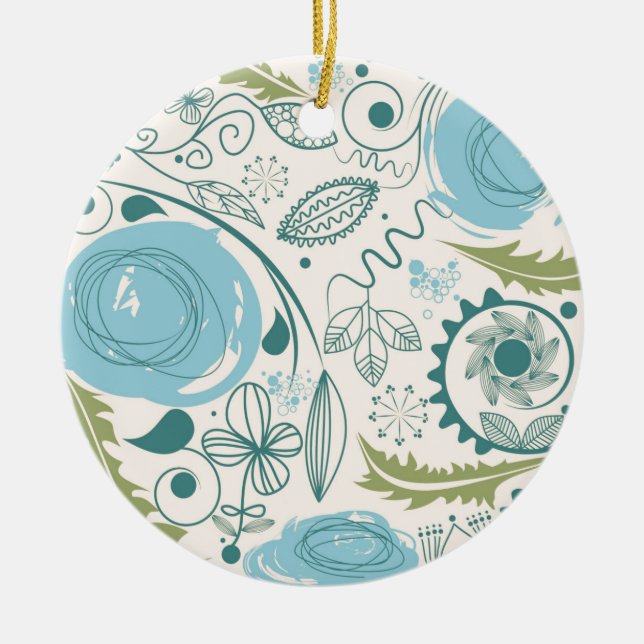Blume Doodles Keramik Ornament (Vorne)