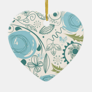Blume Doodles Keramikornament