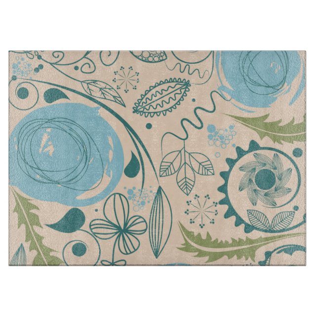 Blume Doodles Schneidebrett (Vorderseite)